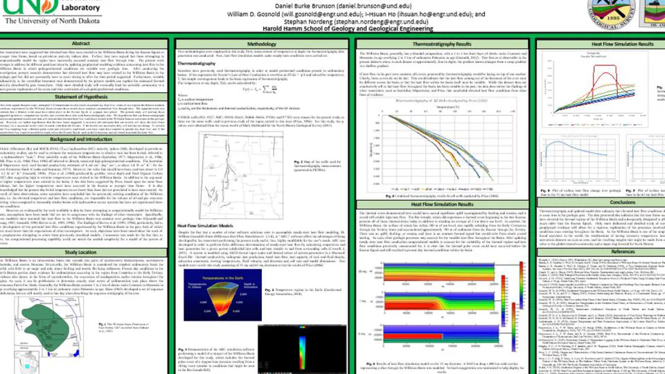 Geophysical Analysis of the Paleogeothermal Gradient and Heat Flow in the Williston Basin, ND