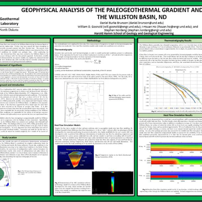 Geophysical Analysis of the Paleogeothermal Gradient and Heat Flow in the Williston Basin, ND